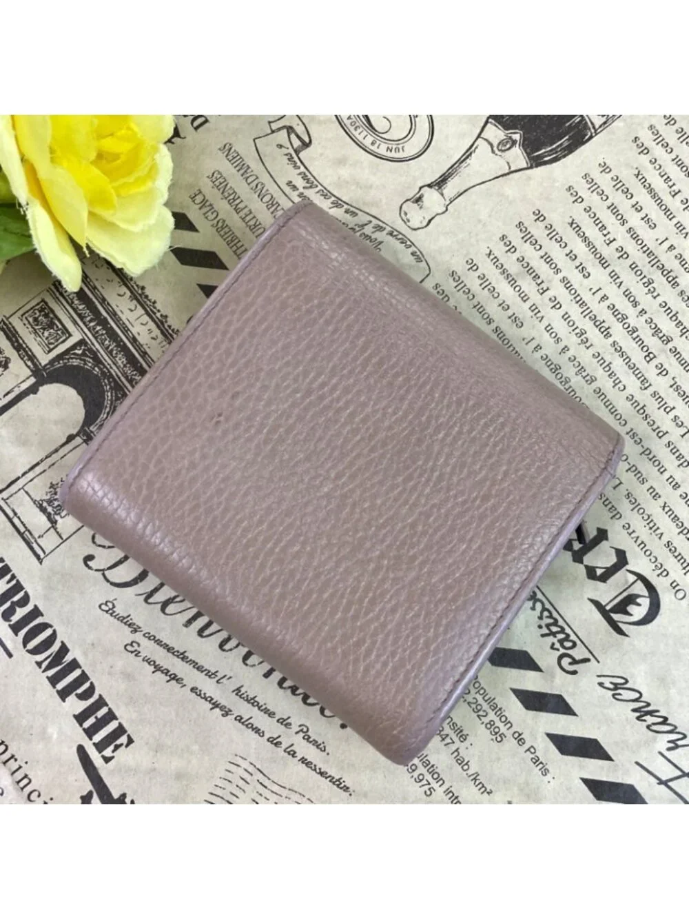 Gucci Fold Wallet Compact Leather GG Marmont Gray - Picture 3 of 15